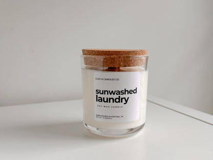 Sunwashed Laundry | Signature Soy Wax Candle with Lid