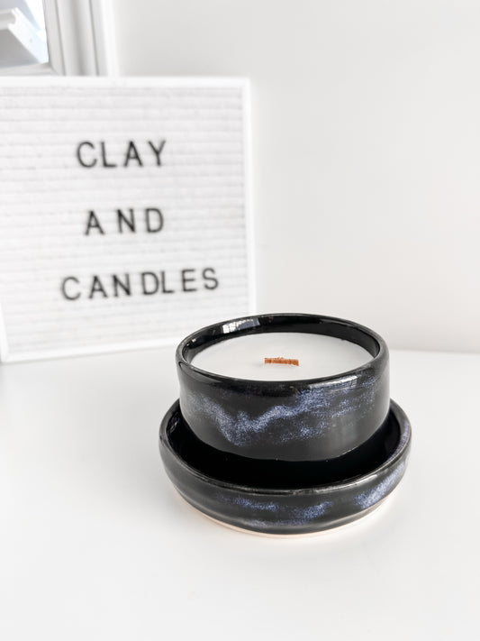 Plate + 5.5oz Midnight Lavender Soy Candle | ONE of a KIND